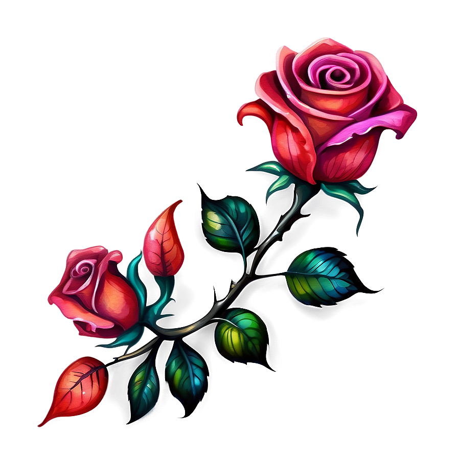 Watercolor Rose Tattoo Drawing Png Yxx