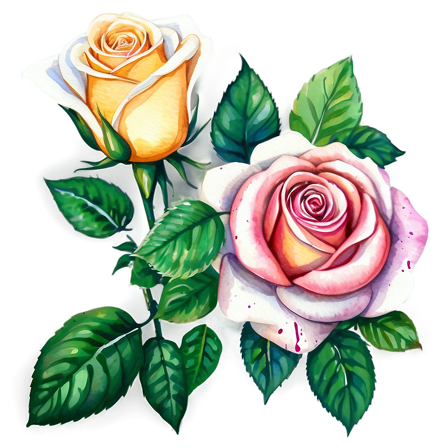 Watercolor Roses Art Png 57