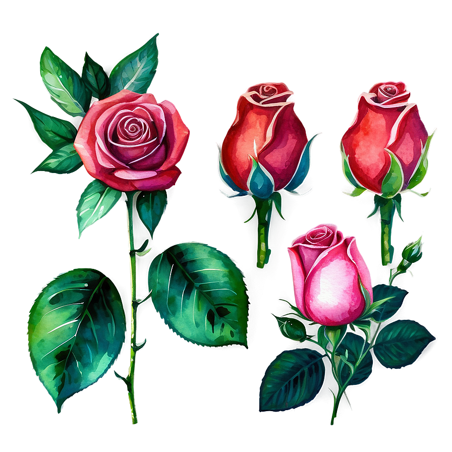 Watercolor Roses Collection Png 05252024