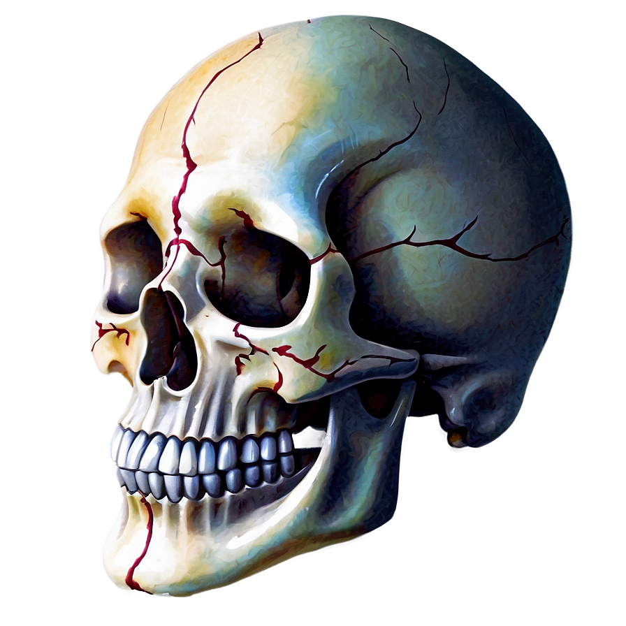 Watercolor Skull Painting Png B