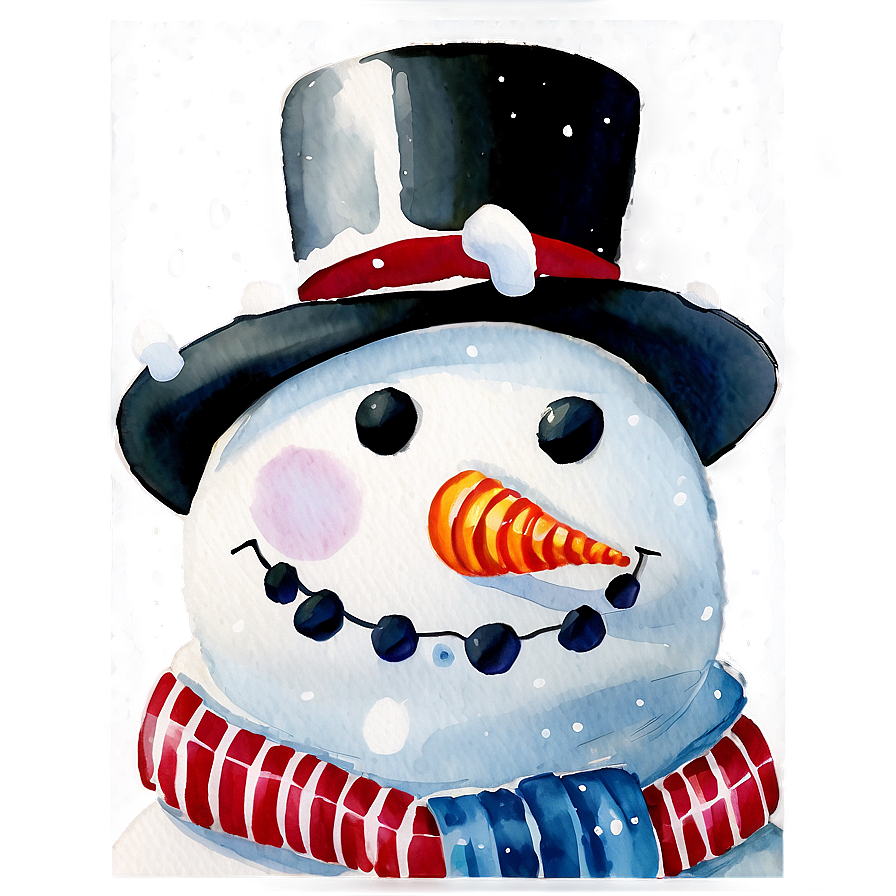 Watercolor Snowman Painting Png 48