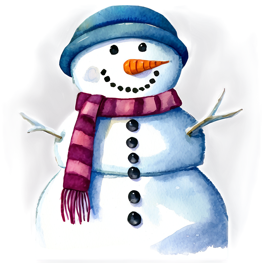 Watercolor Snowman Painting Png Wdg46