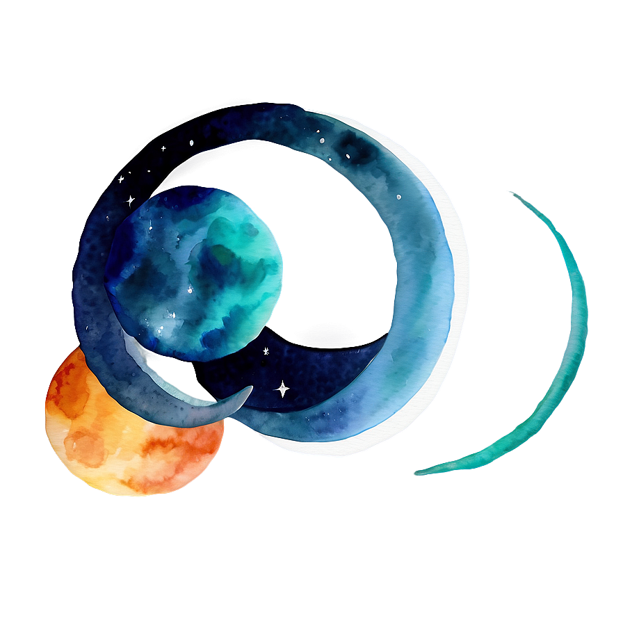 Watercolor Space Elements Png 05032024