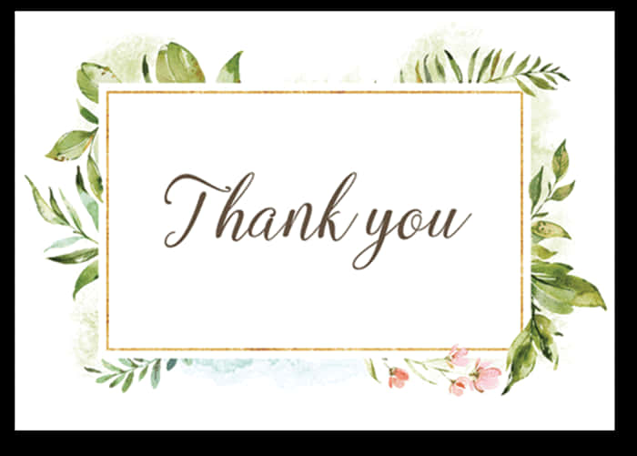 Watercolor Thank You Card Design