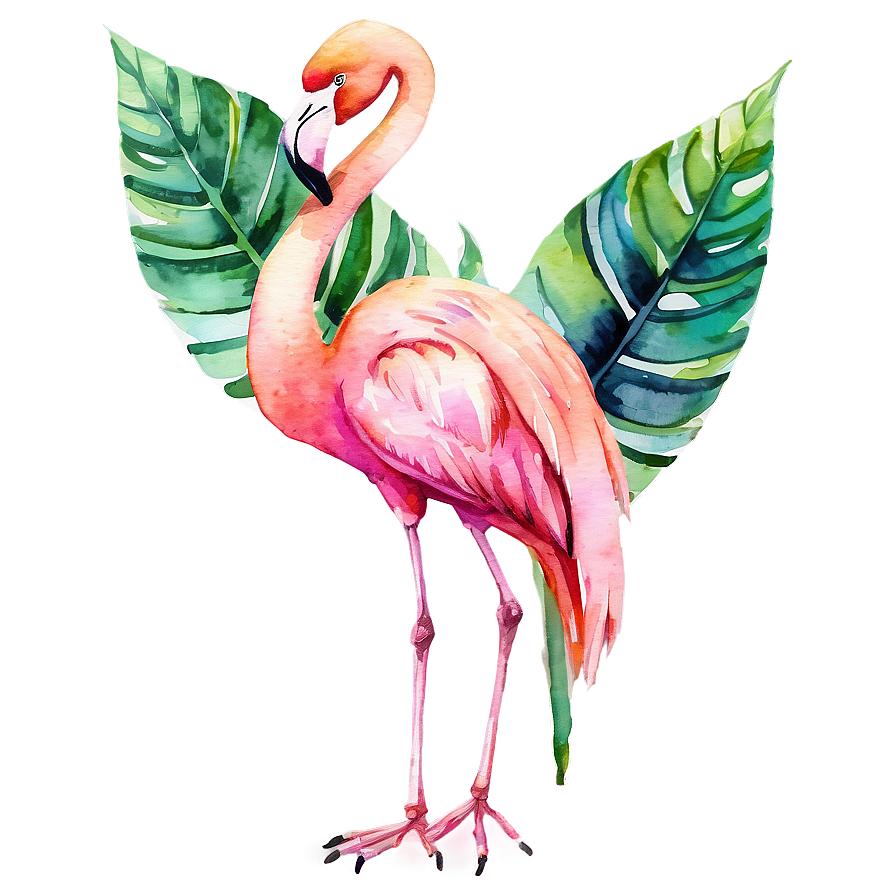 Watercolor Tropical Flamingo Png Uql20