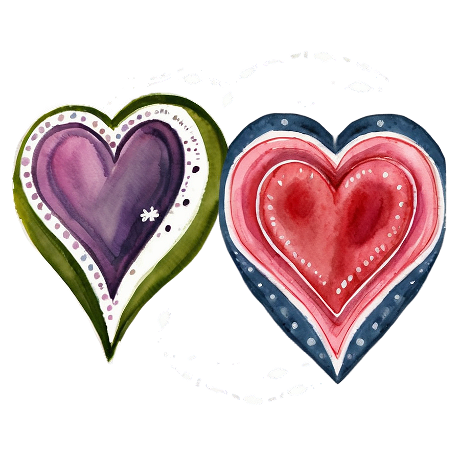 Watercolor Valentine Heart Png Afo