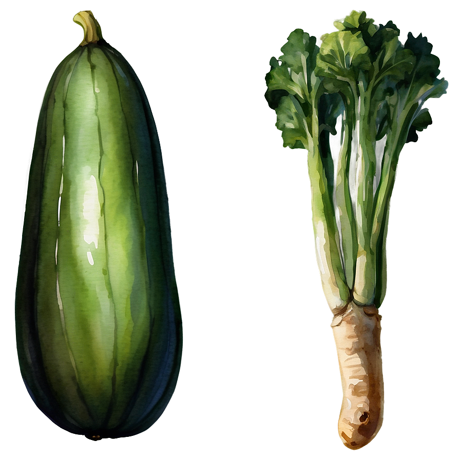 Watercolor Vegetables Set Png 05032024