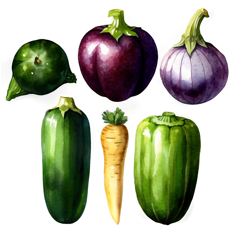 Watercolor Vegetables Set Png Sdl22