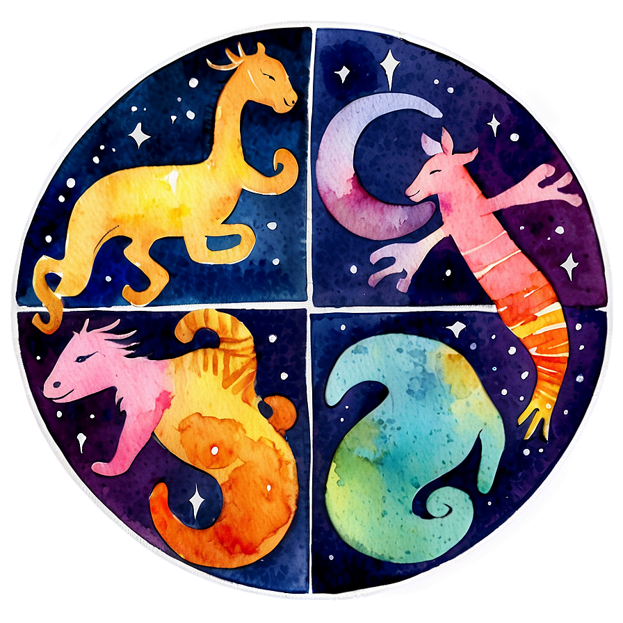 Watercolor Zodiac Signs Png 05032024