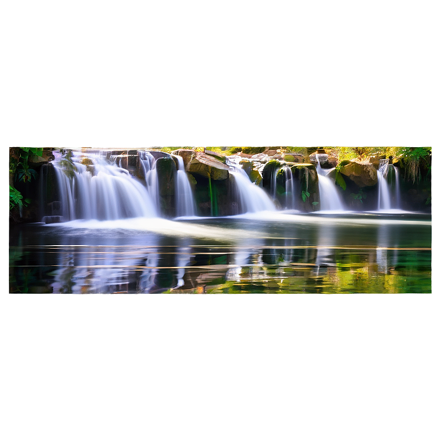 Waterfall And Reflective Lake Png 05212024