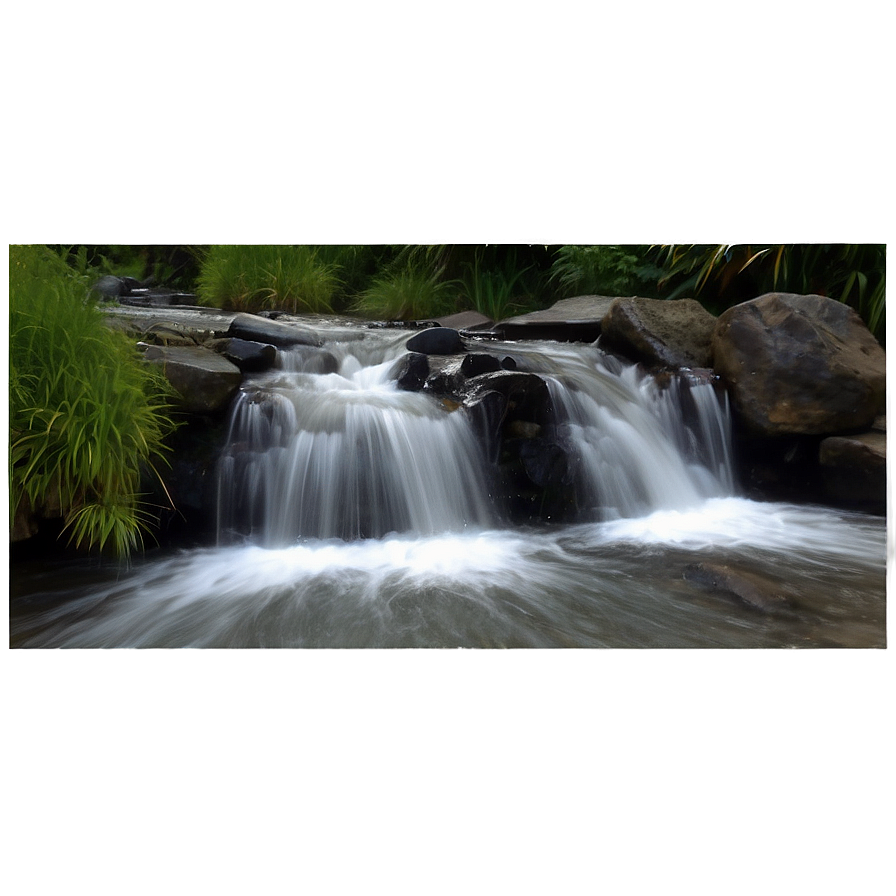 Waterfall In Alpine Setting Png Csn