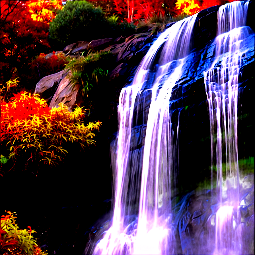 Waterfall In Autumn Forest Png 63