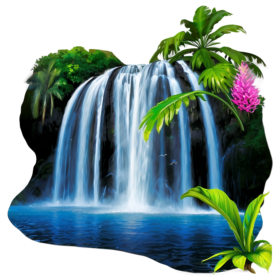 Waterfall In Exotic Location Png Jjj39