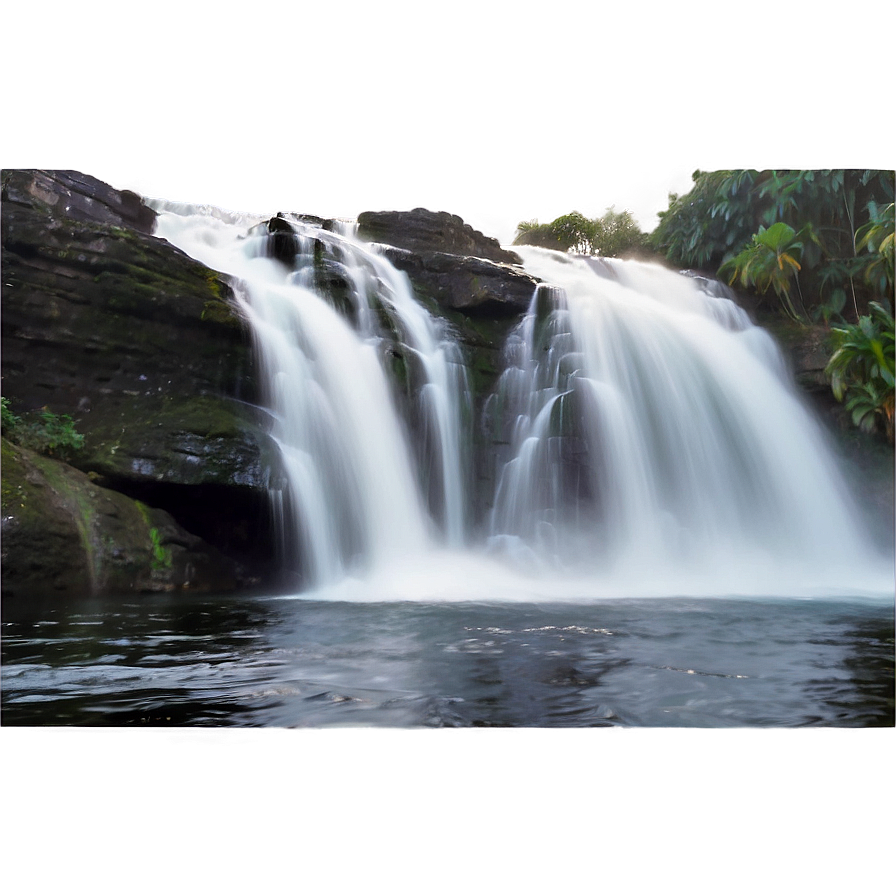 Waterfall In Misty Morning Png Xni