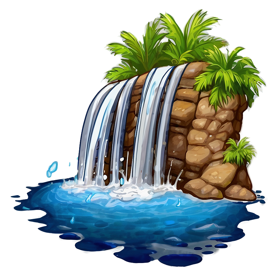 Waterfall Splashing Into Ocean Png Sle