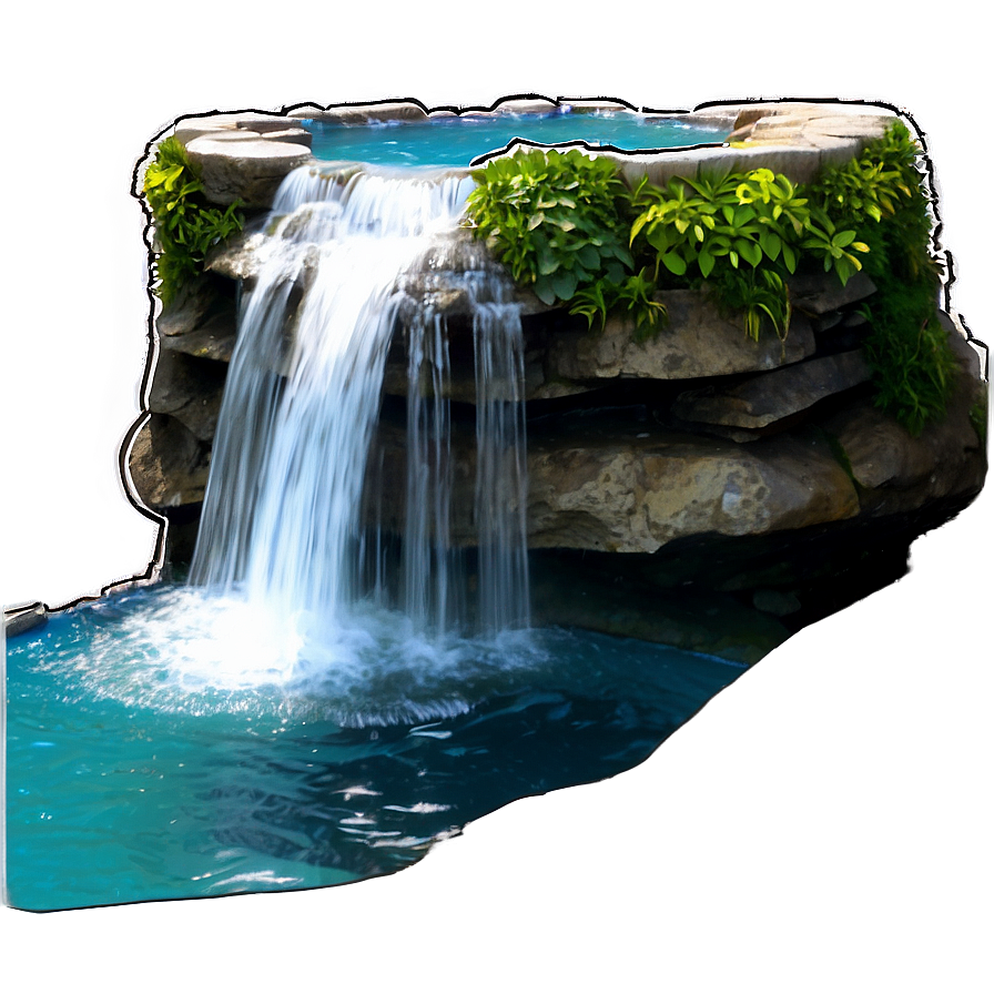 Waterfall With Crystal Clear Pool Png 05212024