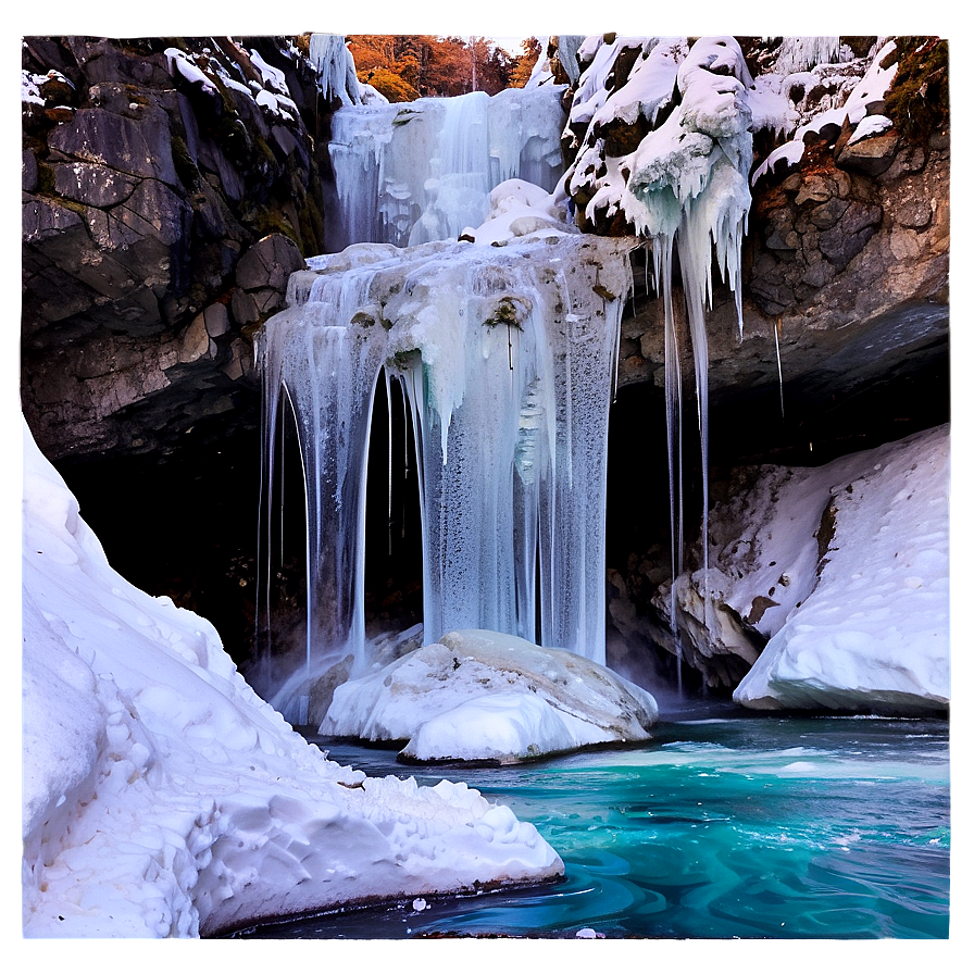 Waterfall With Icy Formations Png 62
