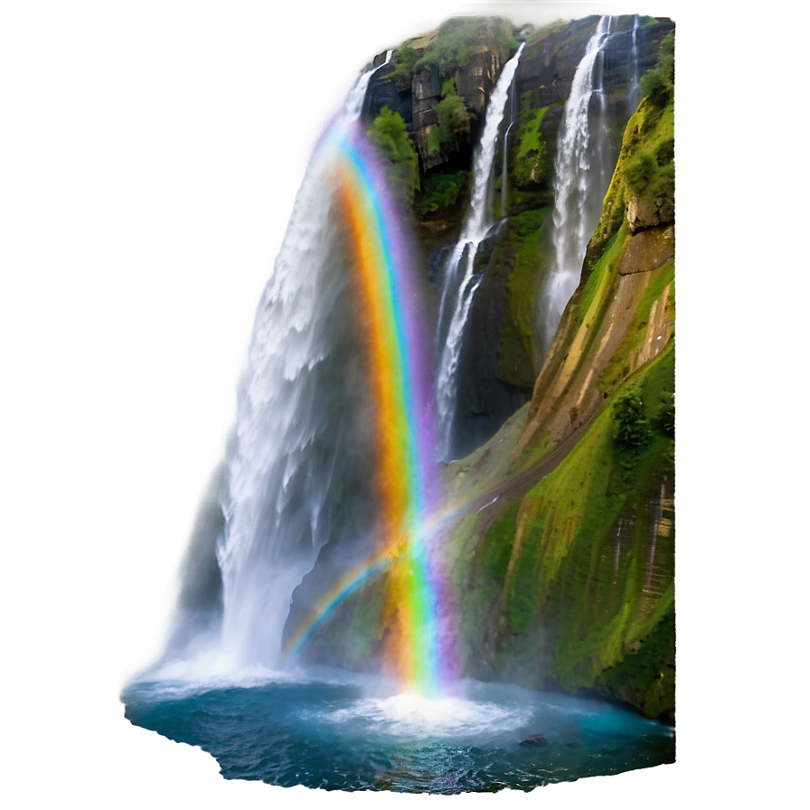Waterfall With Rainbow Png Dli35