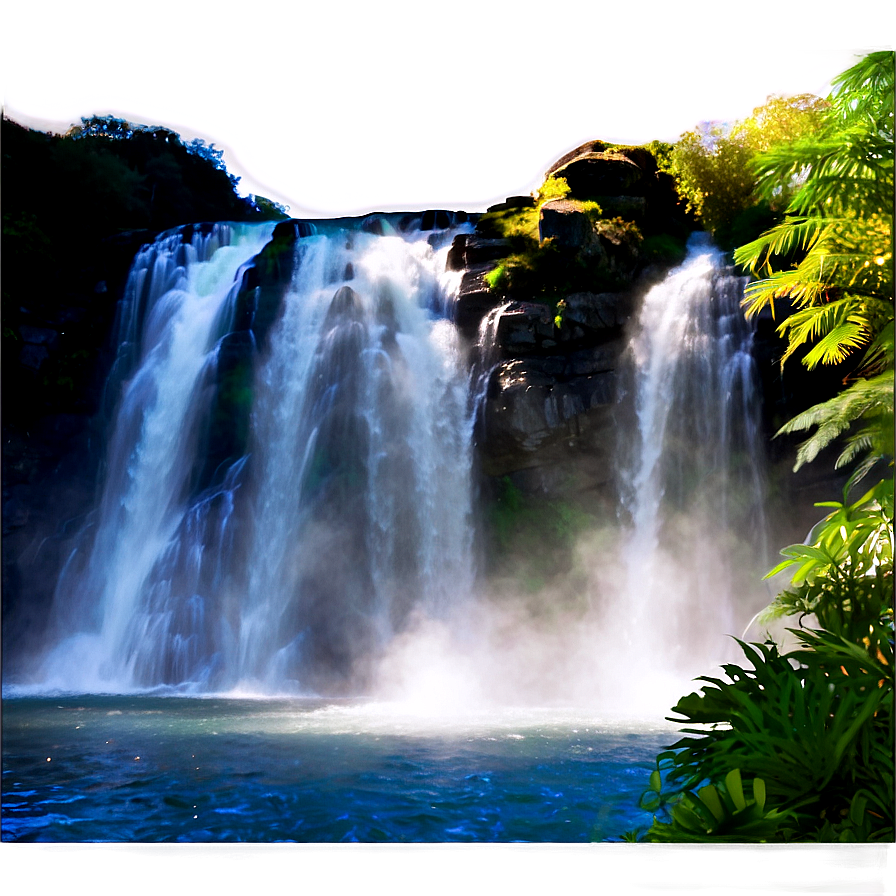 Waterfall With Sunbeam Rays Png 05212024