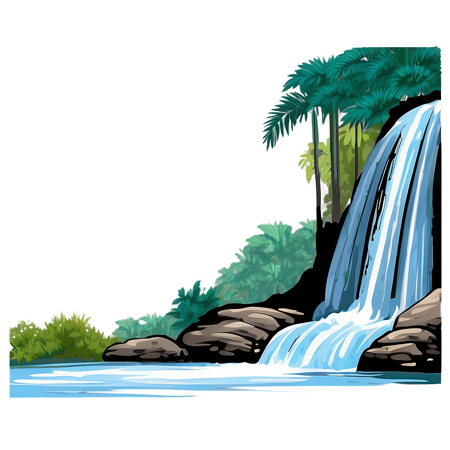 Waterfall With Swirling Waters Png Cti