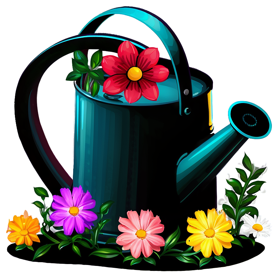 Watering Can And Flowers Png Cml87