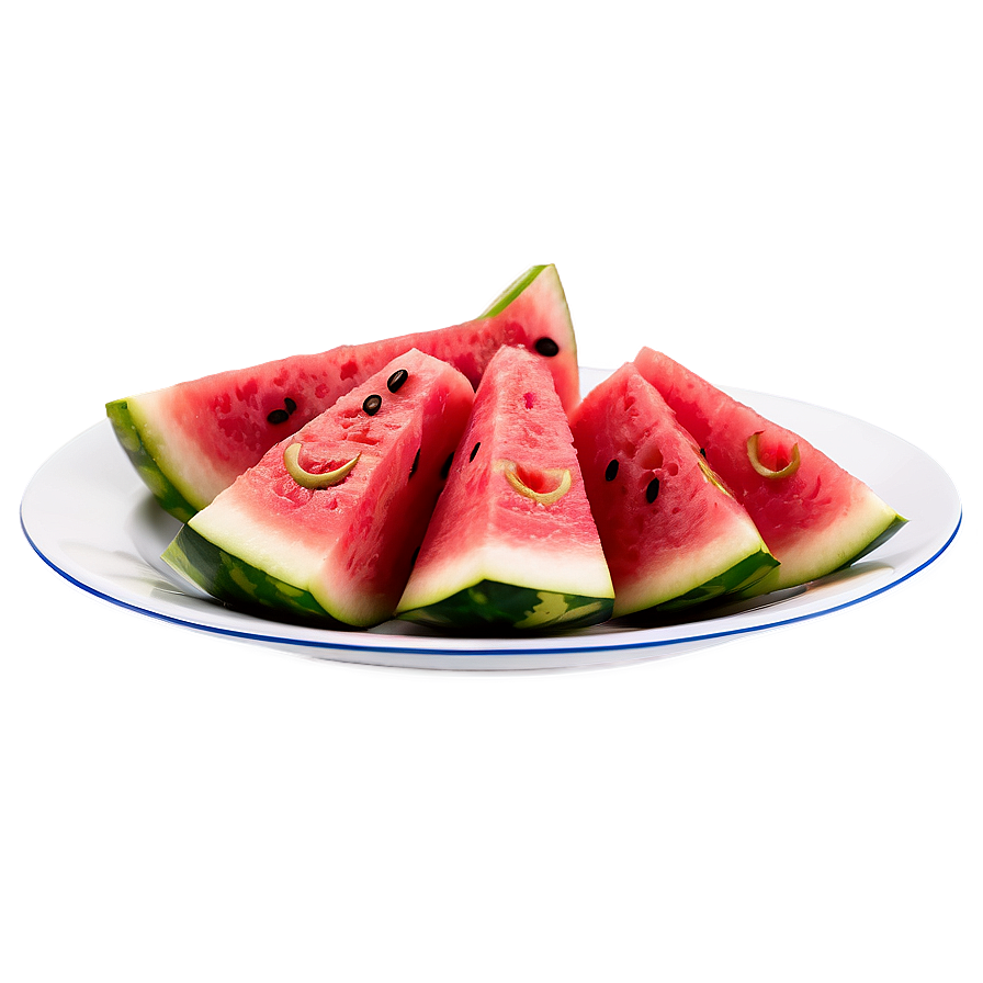 Watermelon Slice On Plate Png Lxt