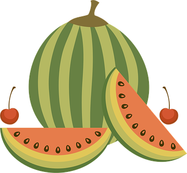 Watermelonand Slices Vector