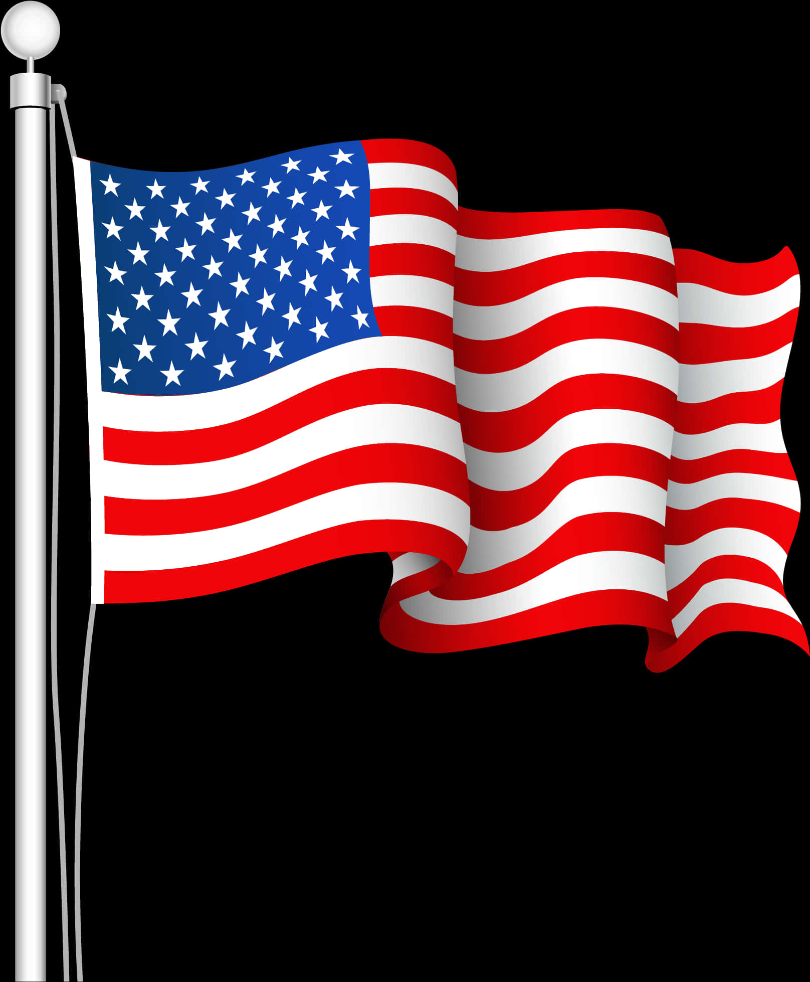 Waving American Flag Graphic