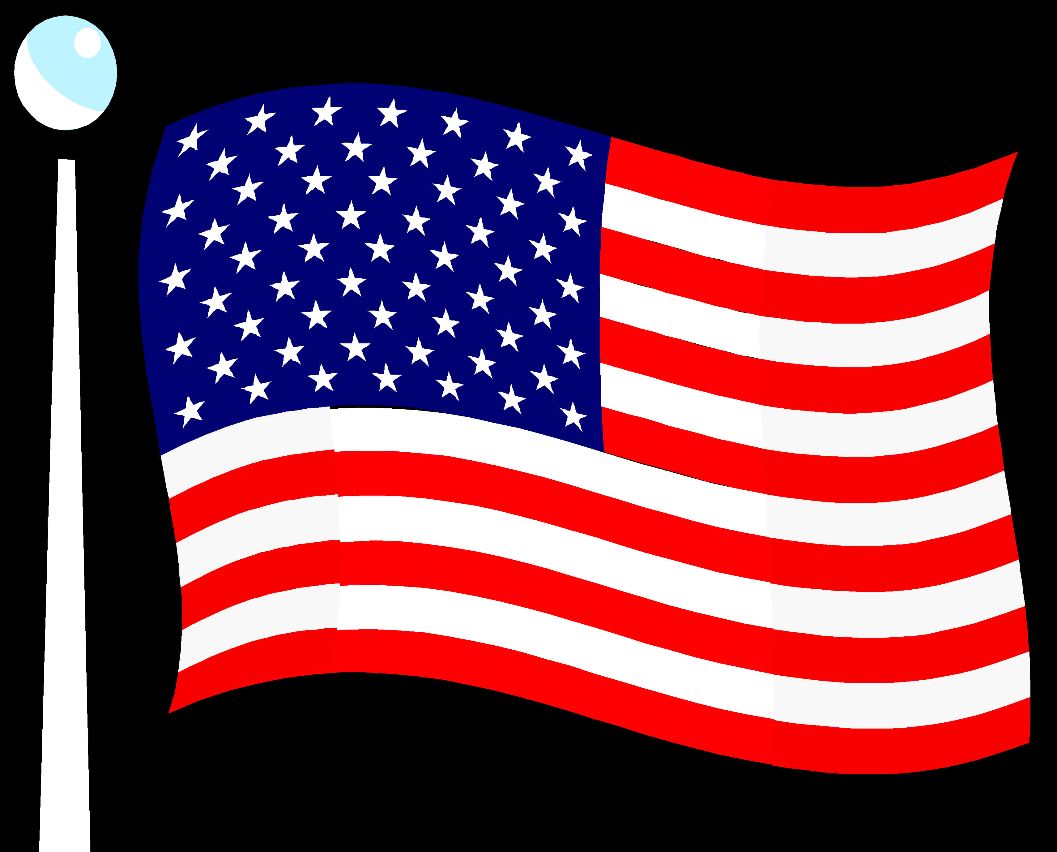 Waving American Flag Illustration