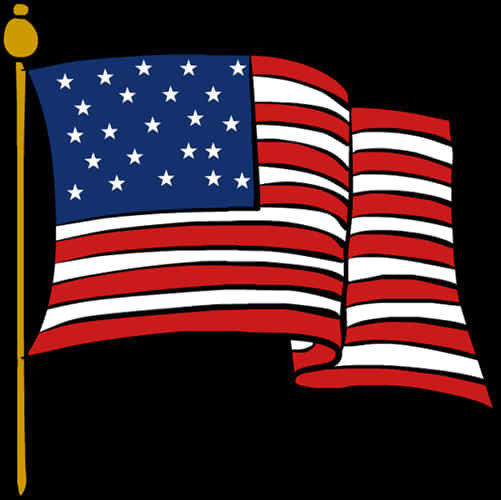 Waving American Flag Illustration