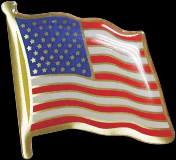 Waving American Flag Pin