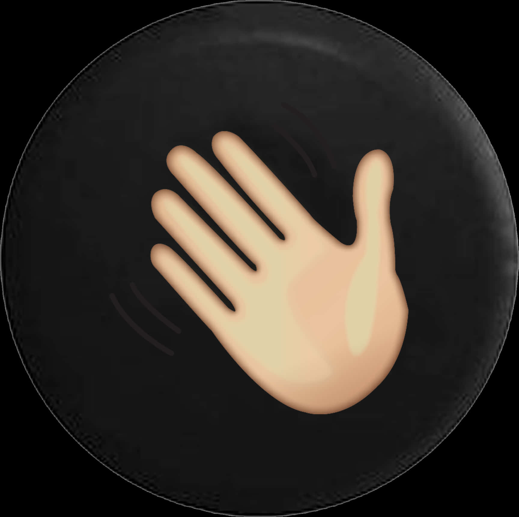 Waving Hand Emoji Black Background
