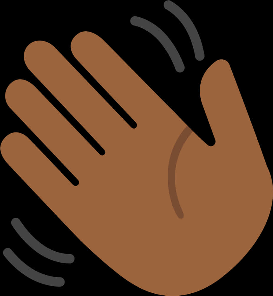 Waving Hand Emoji Brown Skin Tone