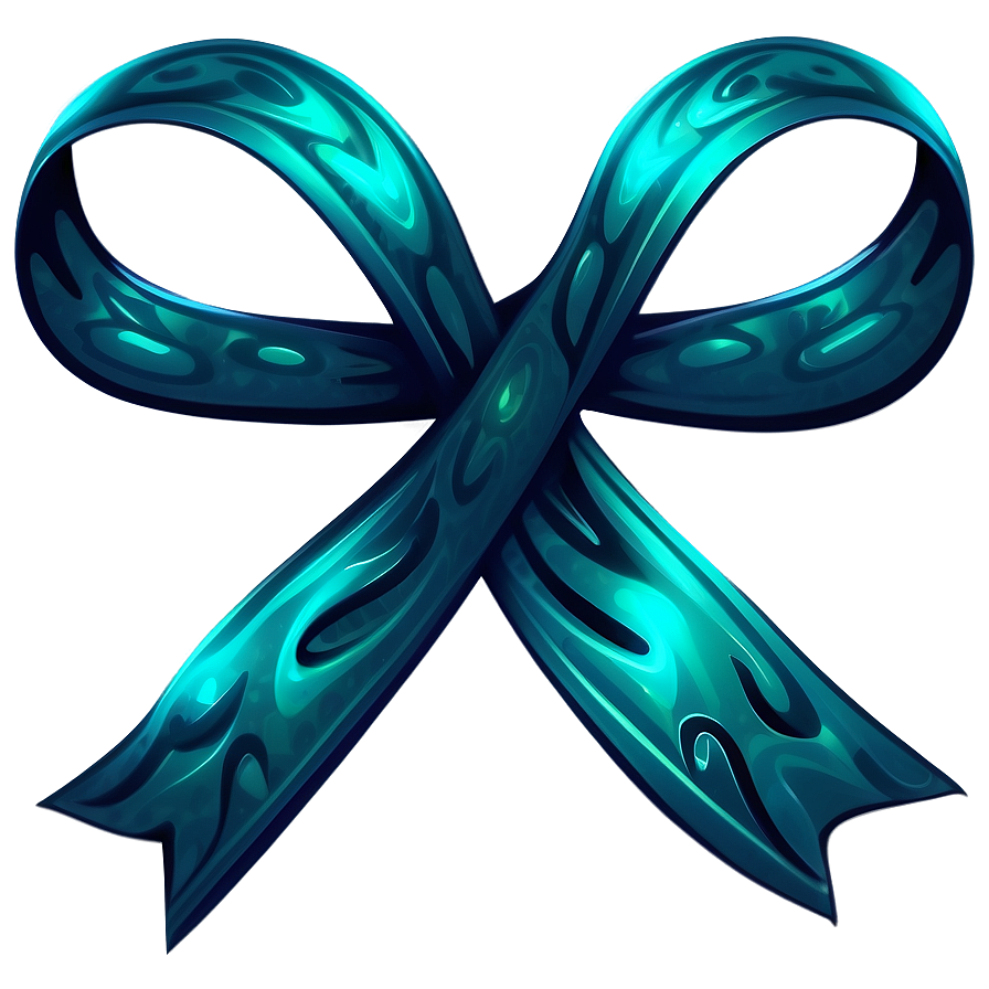 Wavy Teal Ribbon Illustration Png Irh37