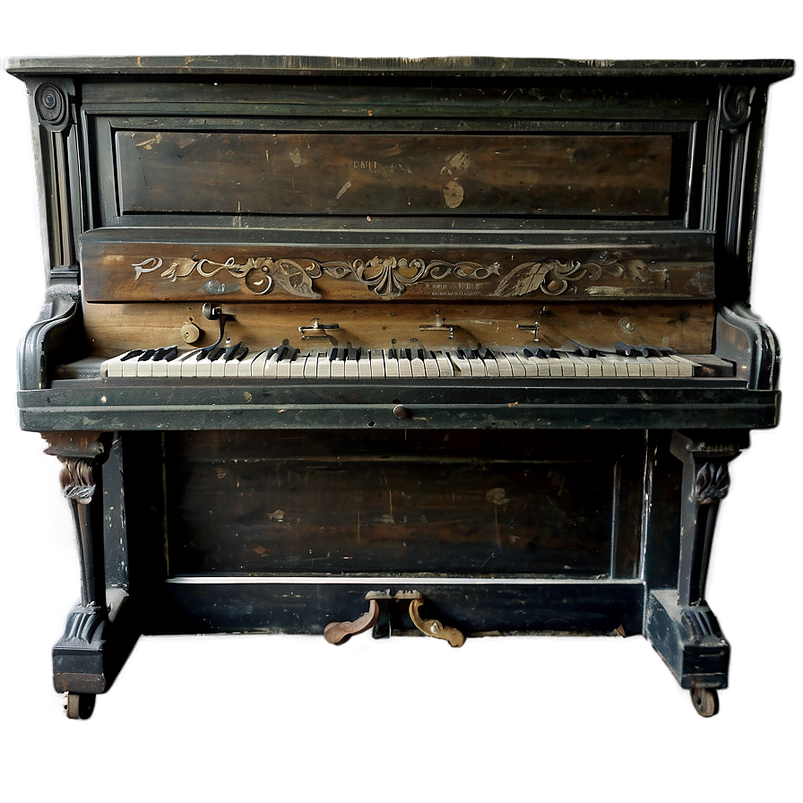 Weathered Antique Upright Piano Png 06272024