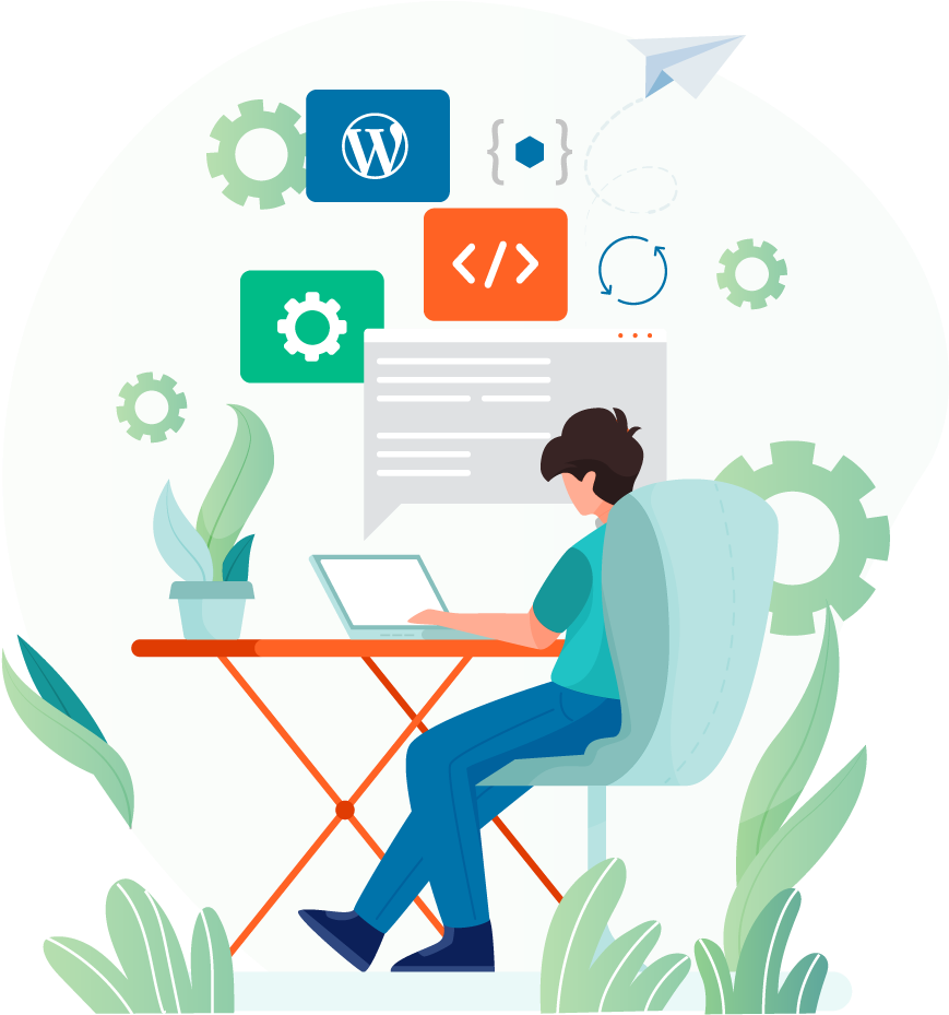 Web Developer Working Illustration