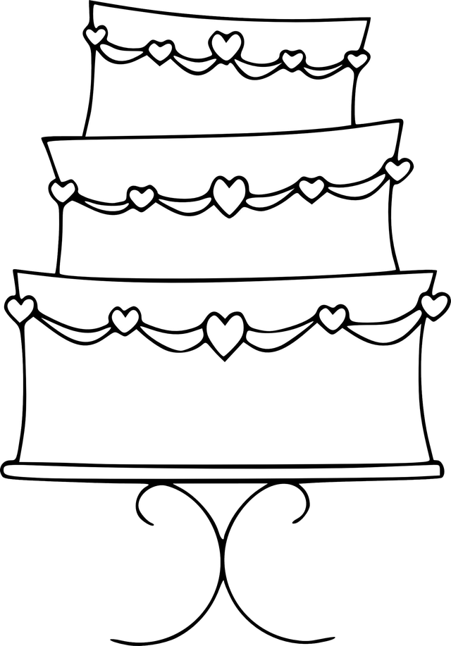Wedding Cake Line Art