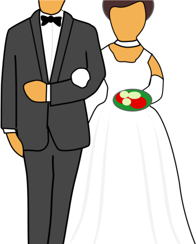 Wedding Couple Cartoon Illustration