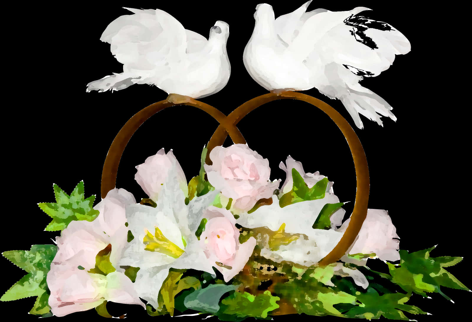 Wedding Dovesand Roses Artwork