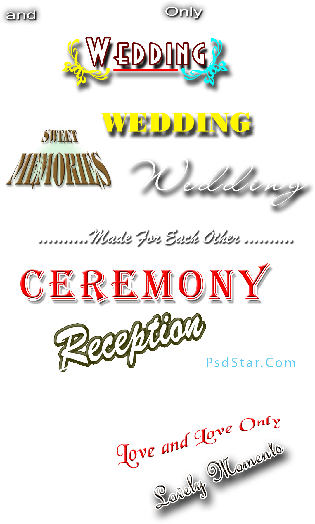 Wedding Text Design Elements