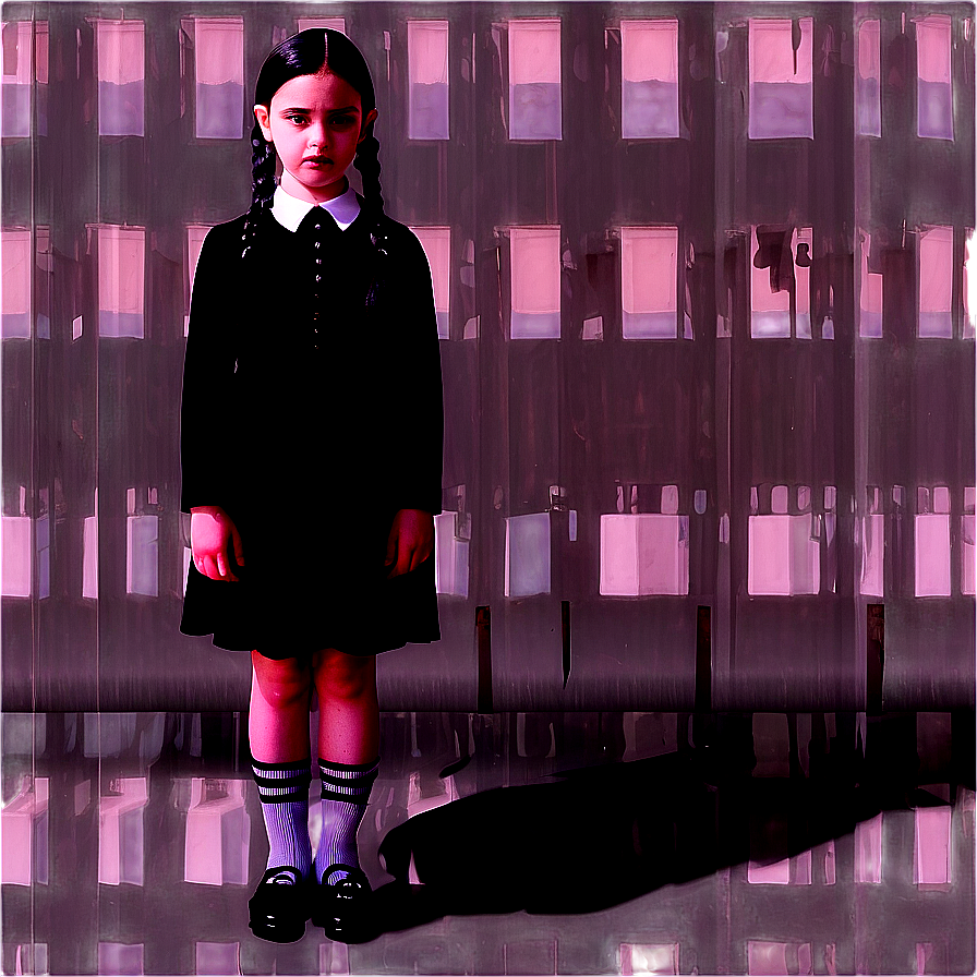 Wednesday Addams And Her Shadow Png Pmr