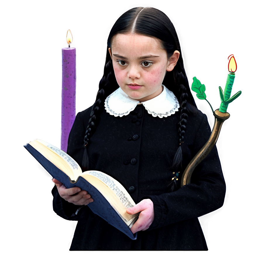 Wednesday Addams Candlelit Reading Png Bfi