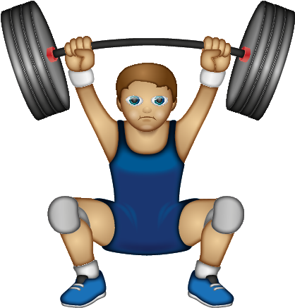 Weightlifting Emoji Style Graphic