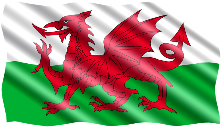 Welsh Dragon Flag Waving