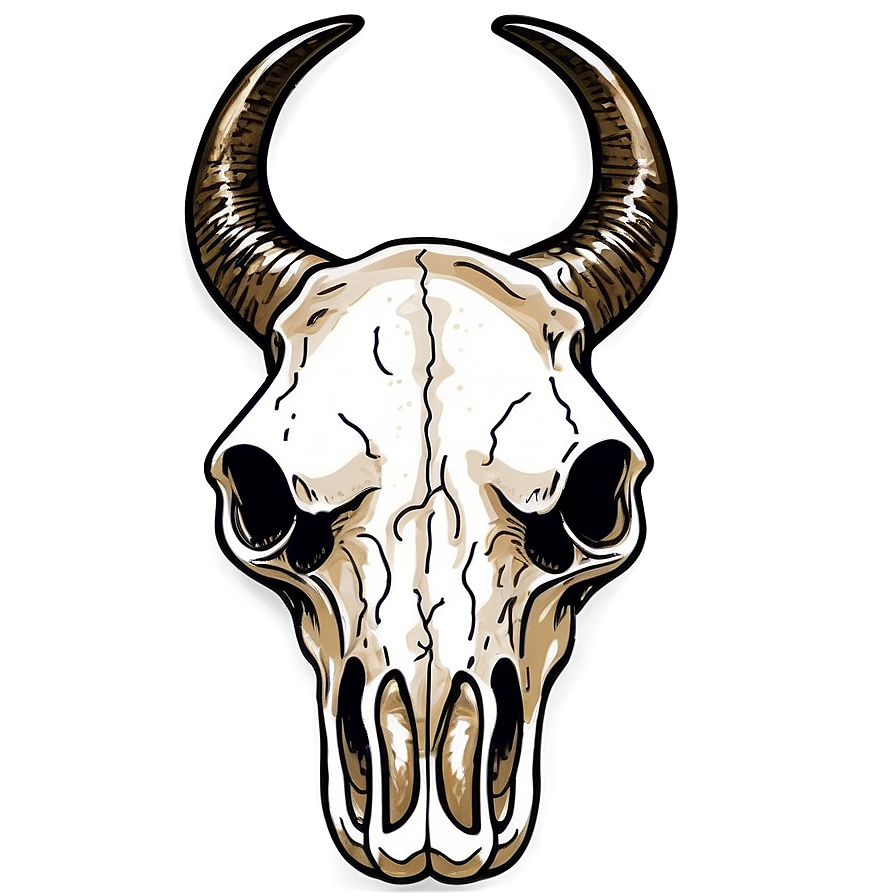 Western Cow Skull Graphic Png Omd