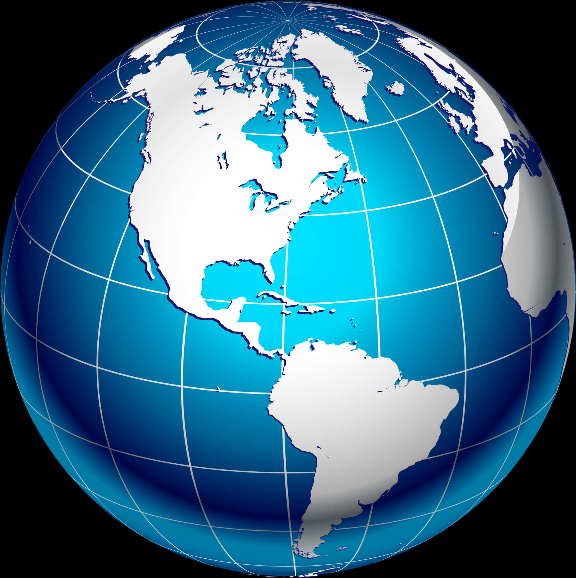 Western Hemisphere Blue Globe