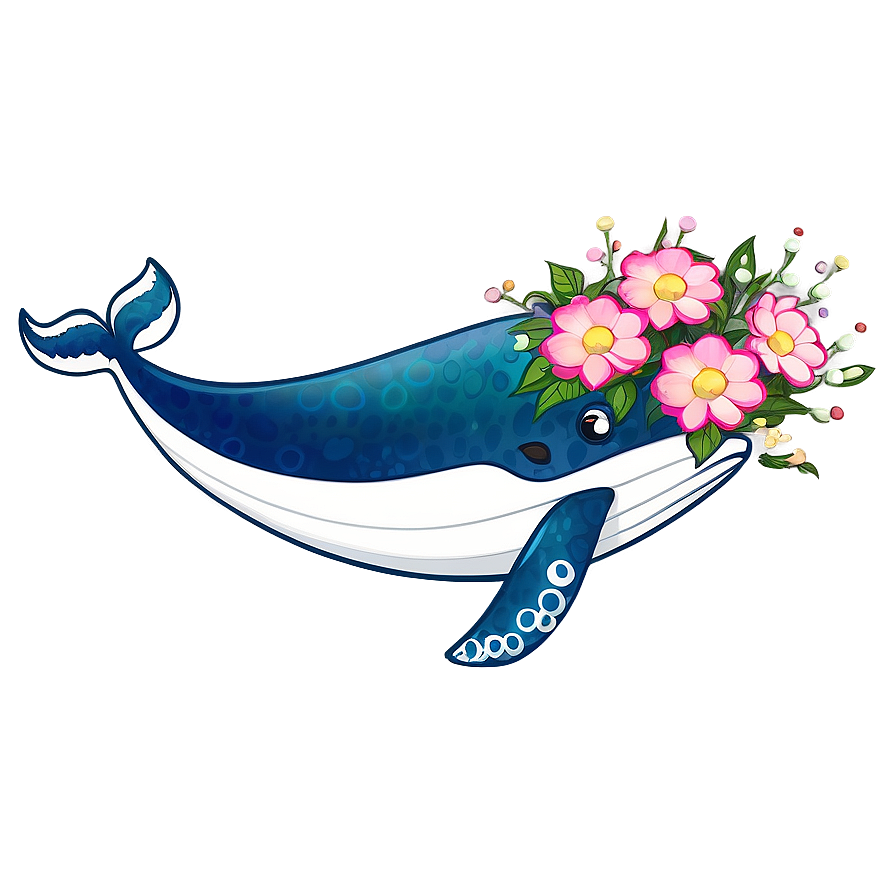 Whale With Flowers Png 27