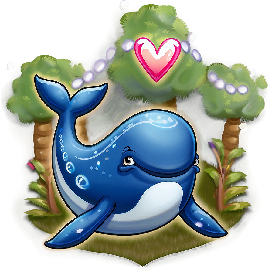 Whale With Heart Png Xdr75