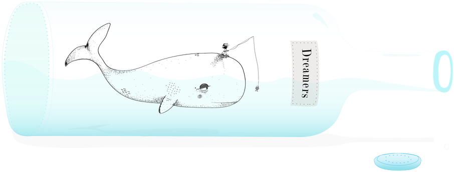 Whaleina Bottle Illustration