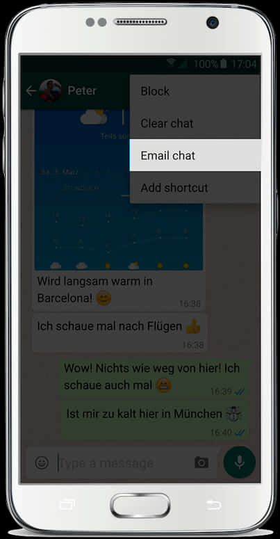 Whats App_ Chat_ Options_ Screenshot
